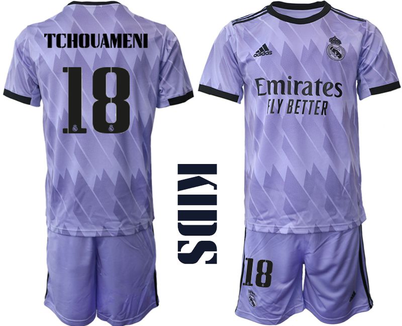 Youth 2022-2023 Club Real Madrid away purple #18 Soccer Jersey